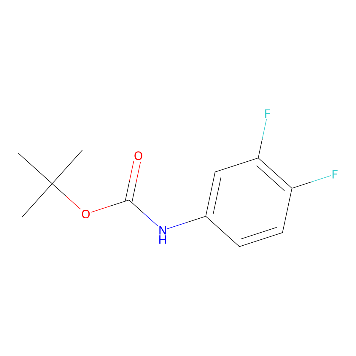Carbamic acid, (3,4-difluorophenyl)-, 1,1-dimethylethyl ester molecular structure, CAS 144298-04-4