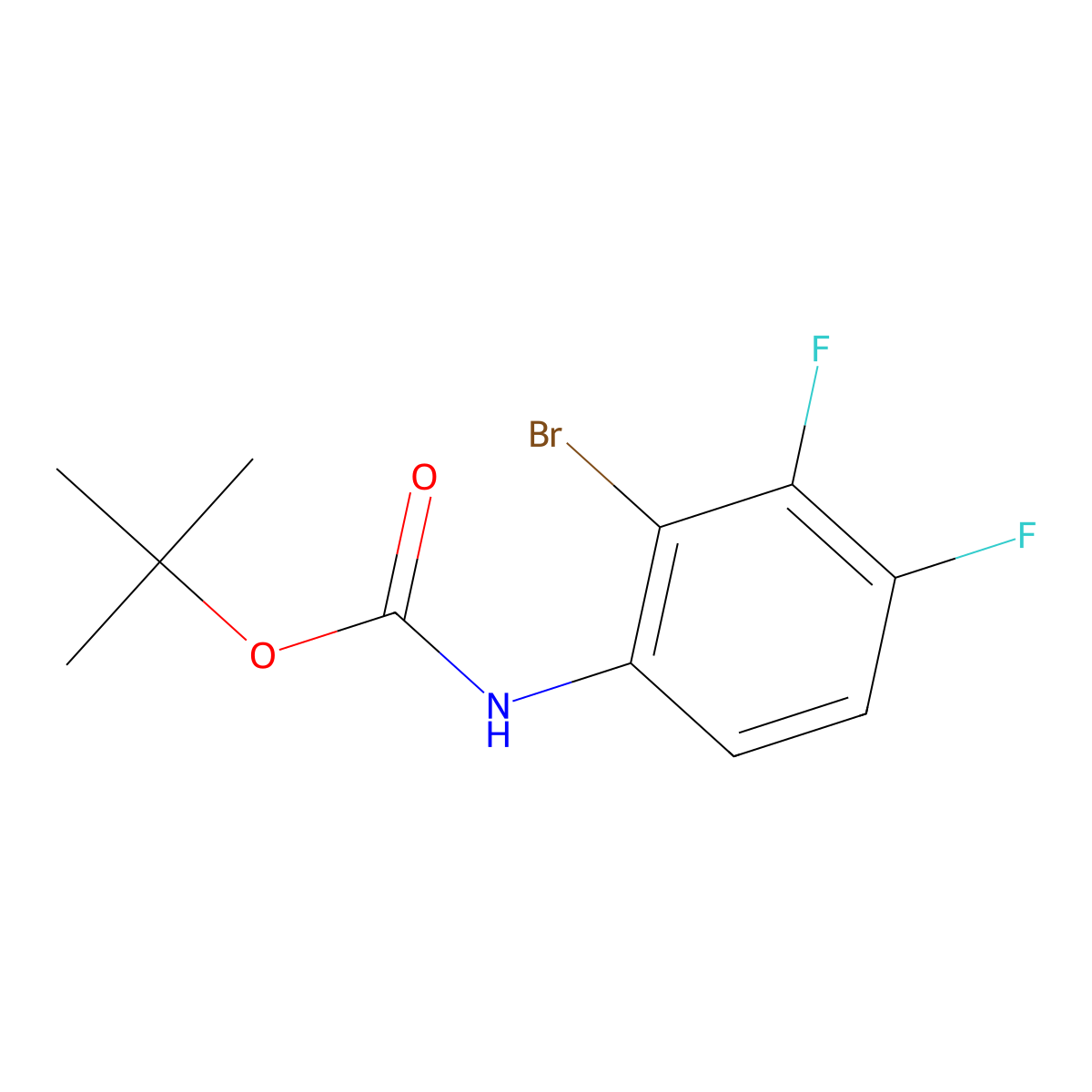 tert-butyl N-(2-bromo-3,4-difluorophenyl)carbamate molecular structure, CAS 144298-06-6