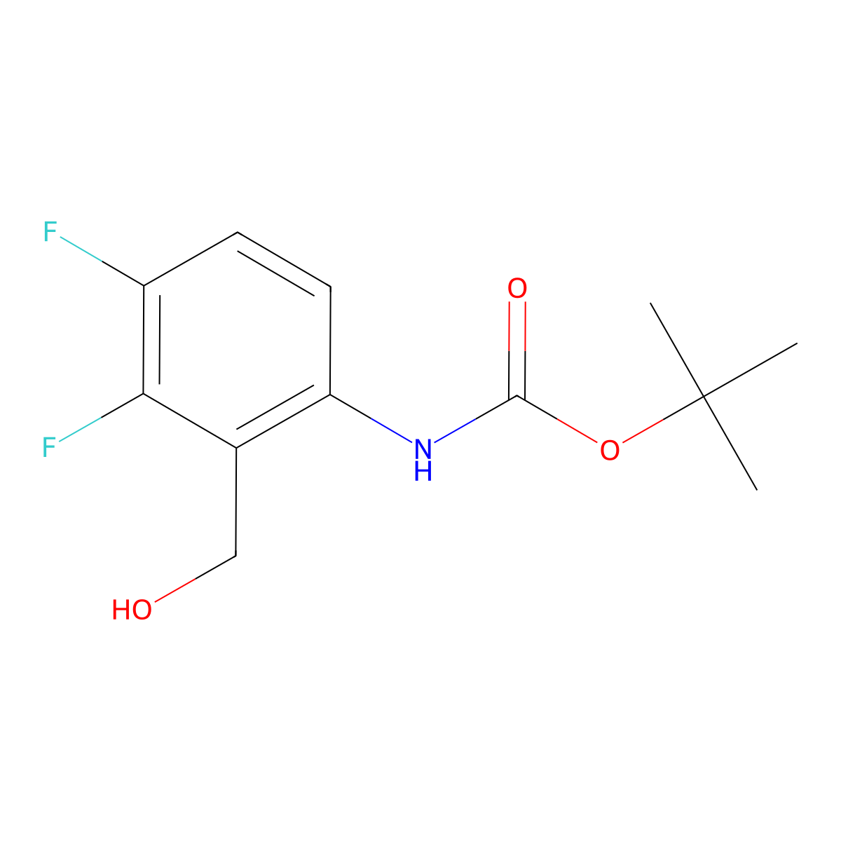 tert-butyl N-[3,4-difluoro-2-(hydroxymethyl)phenyl]carbamate molecular structure, CAS 144298-14-6