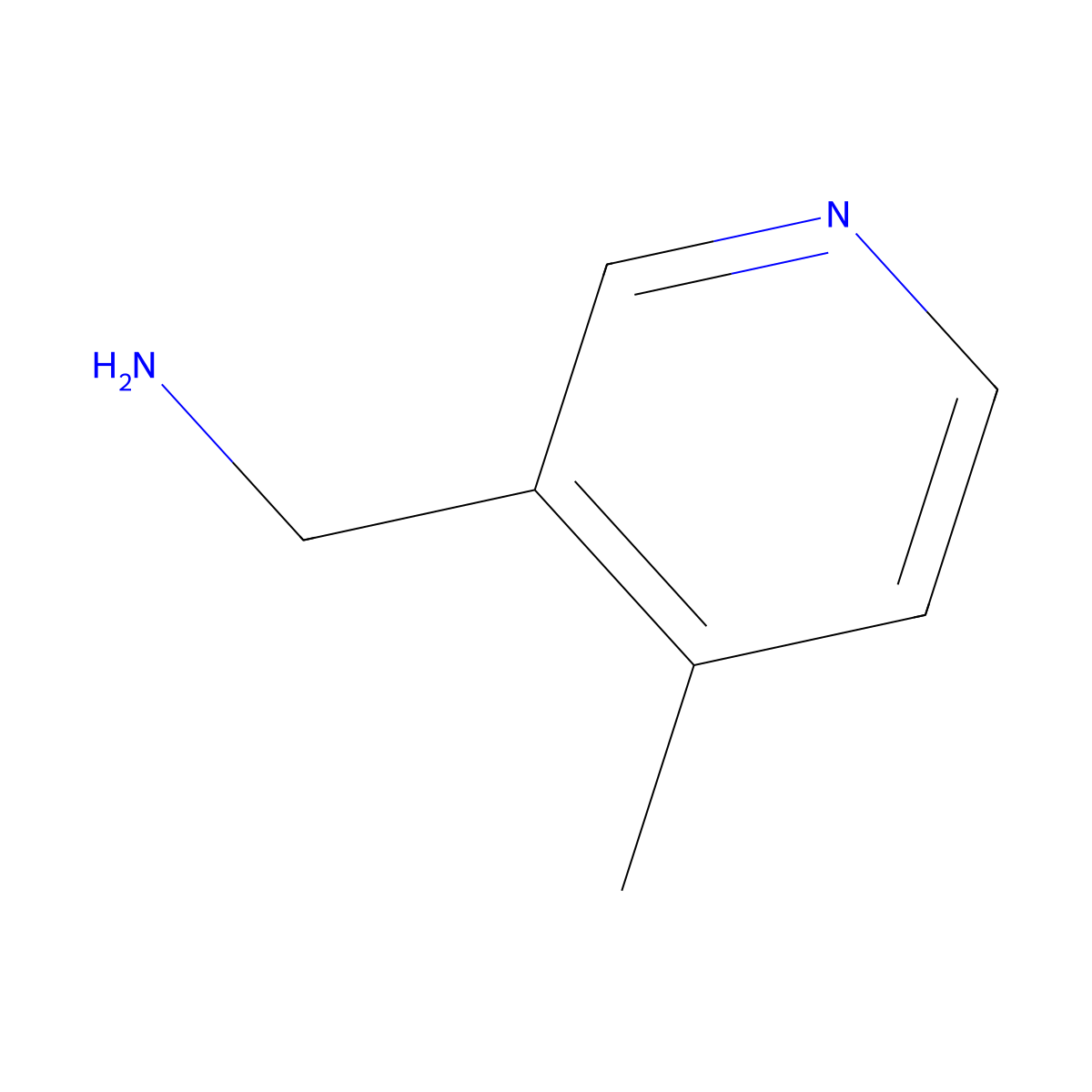 (4-Methylpyridin-3-yl)methanamine molecular structure, CAS 1443-42-1
