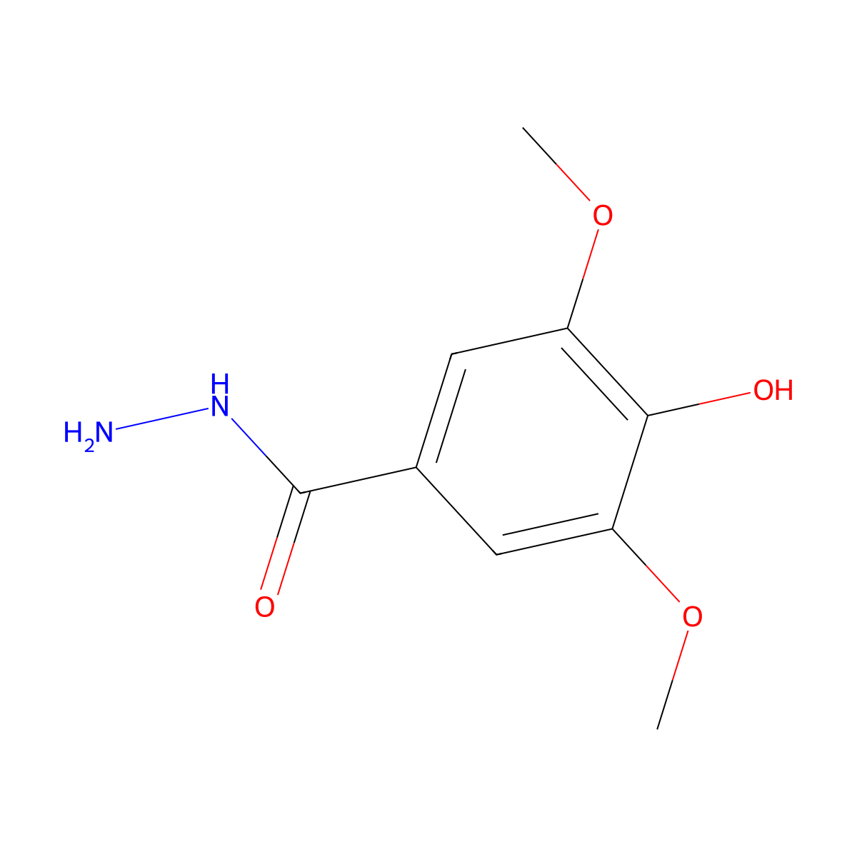 4-Hydroxy-3,5-dimethoxybenzoic acid hydrazide molecular structure, CAS 1443-76-1
