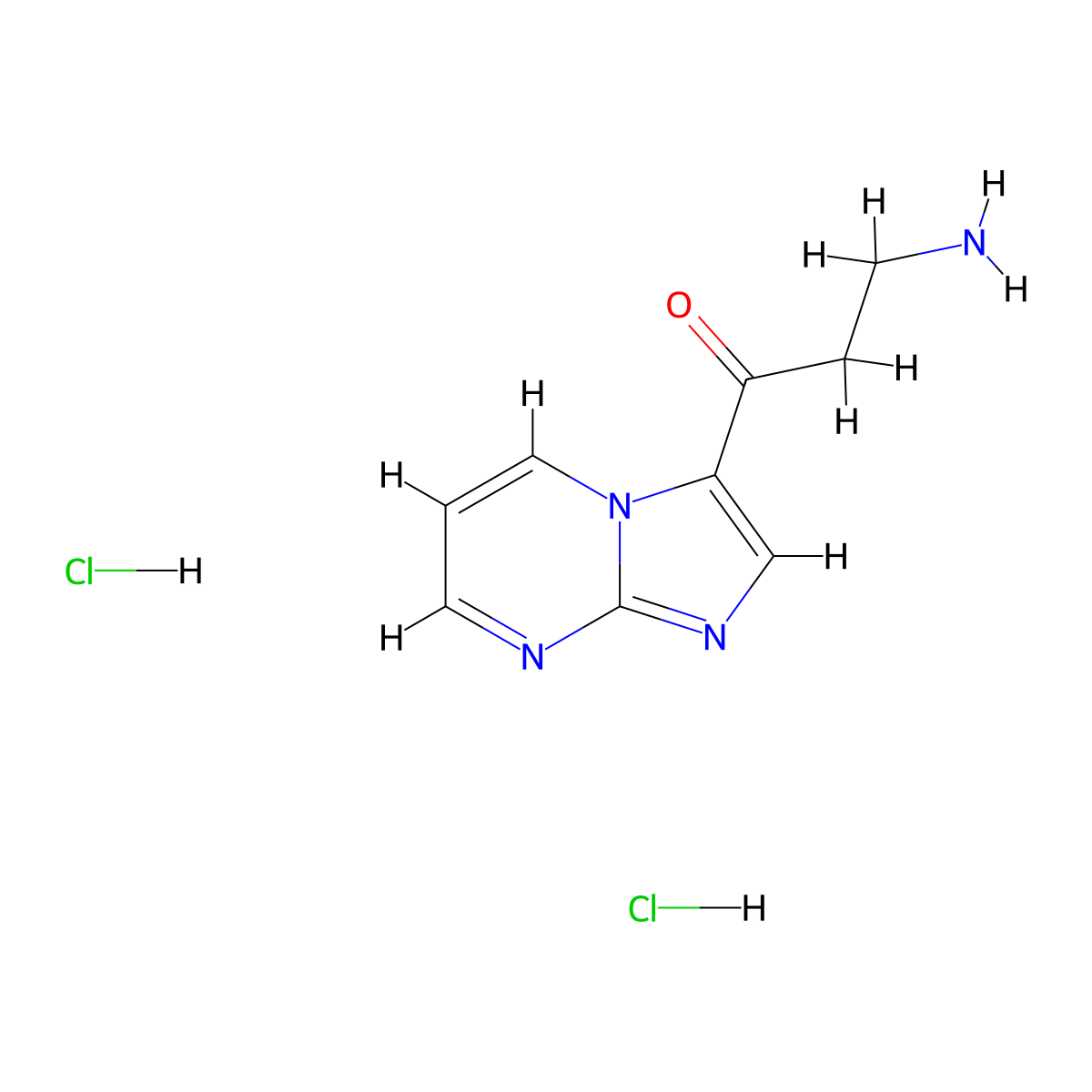 3-Amino-1-{imidazo[1,2-a]pyrimidin-3-yl}propan-1-one dihydrochloride molecular structure, CAS 1443034-43-2