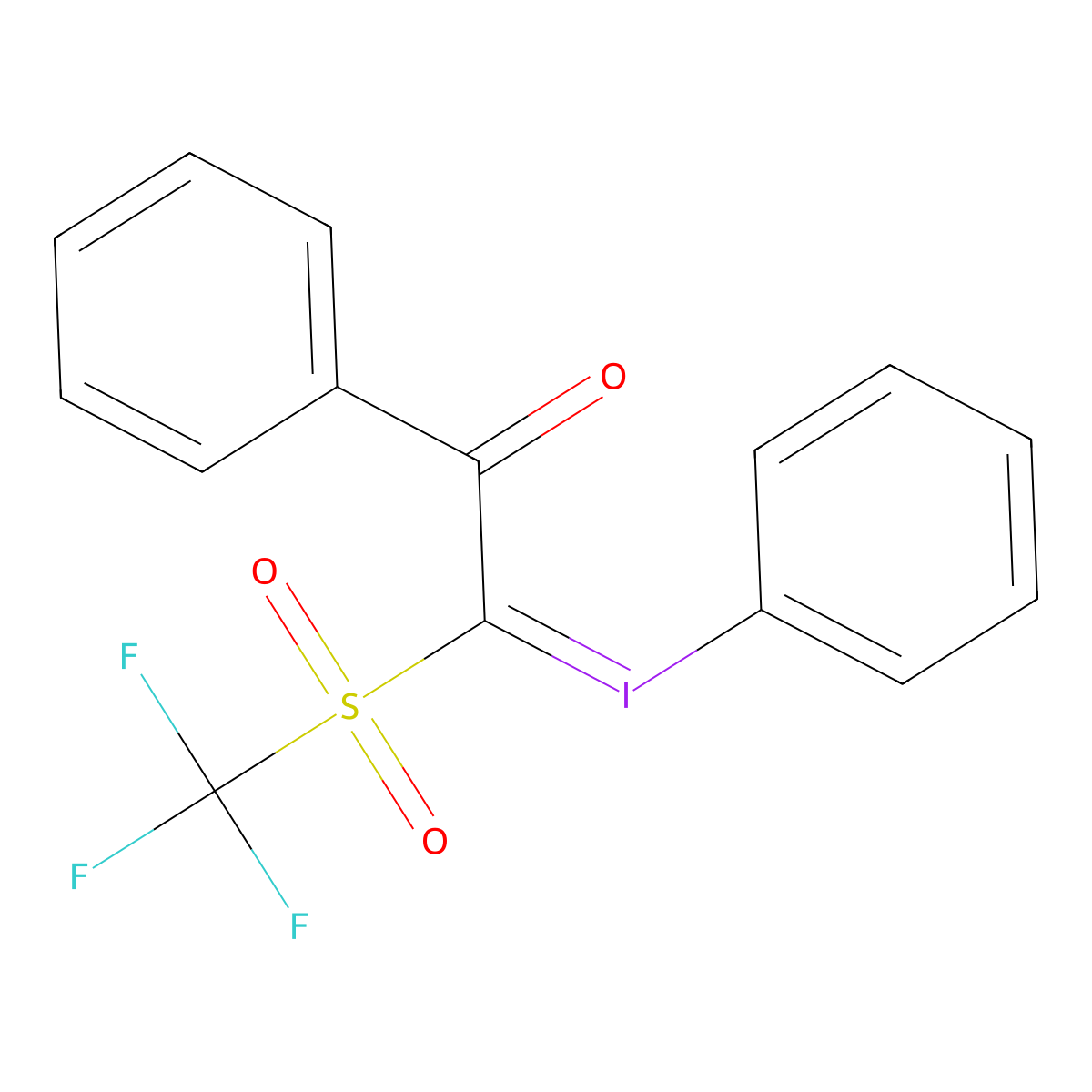 Benzoyl(phenyliodonio)(trifluoromethanesulfonyl)methanide molecular structure, CAS 1443036-49-4