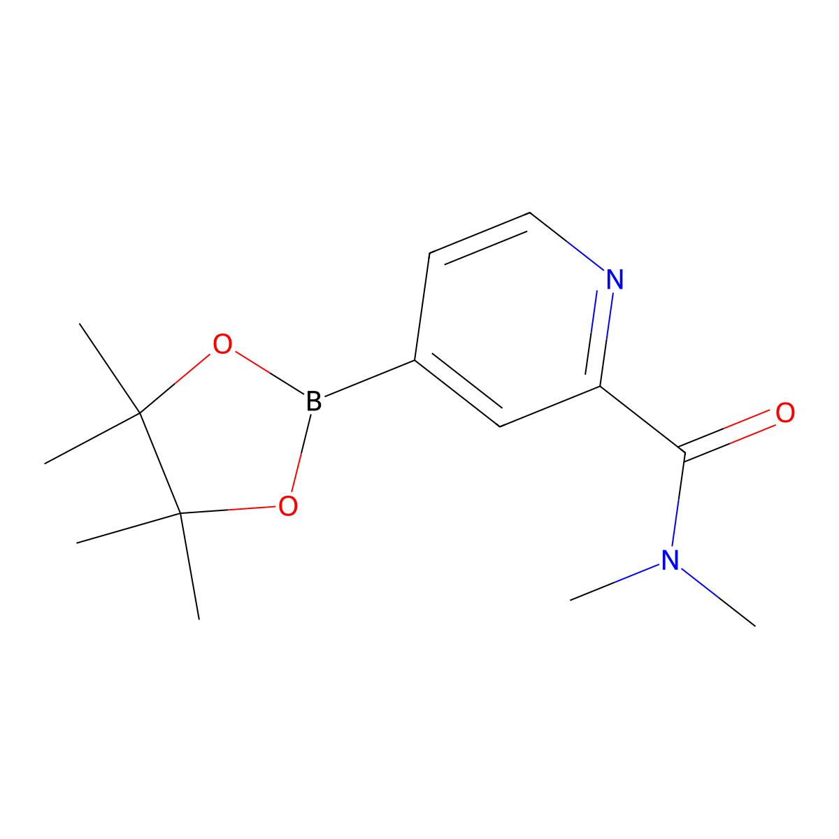 N,N-Dimethyl-4-(4,4,5,5-tetramethyl-1,3,2-dioxaborolan-2-YL)picolinamide molecular structure, CAS 1443037-13-5