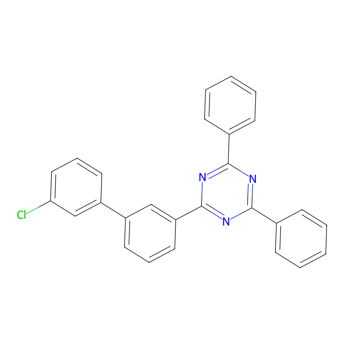 2-(3'-Chlorobiphenyl-3-yl)-4,6-diphenyl-1,3,5-triazine molecular structure, CAS 1443049-83-9