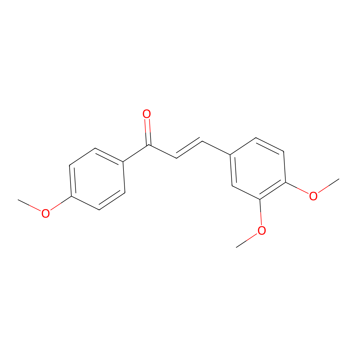 2-Propen-1-one, 3-(3,4-dimethoxyphenyl)-1-(4-methoxyphenyl)- molecular structure, CAS 144309-49-9
