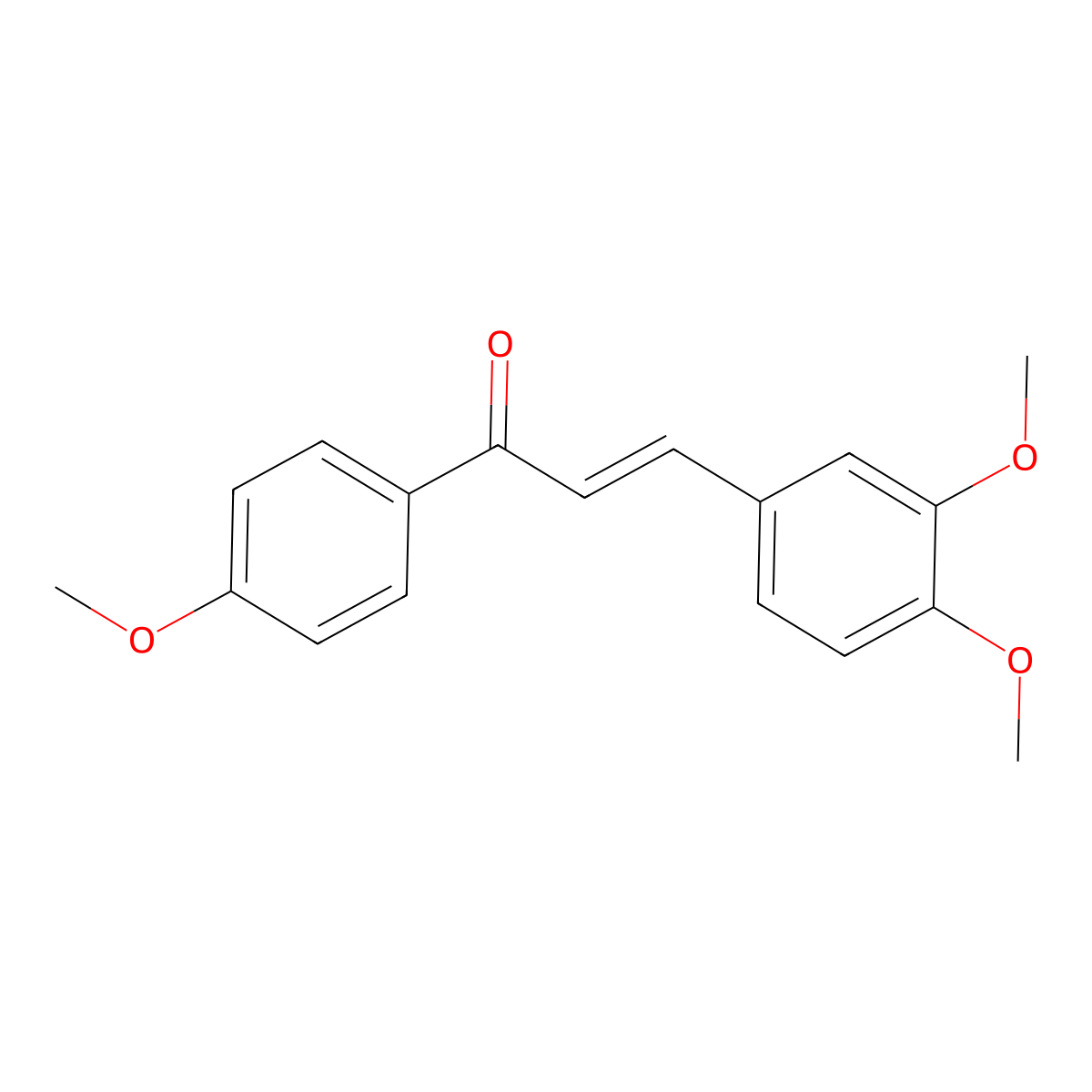 2-Propen-1-one, 3-(3,4-dimethoxyphenyl)-1-(4-methoxyphenyl)- molecular structure, CAS 144309-49-9