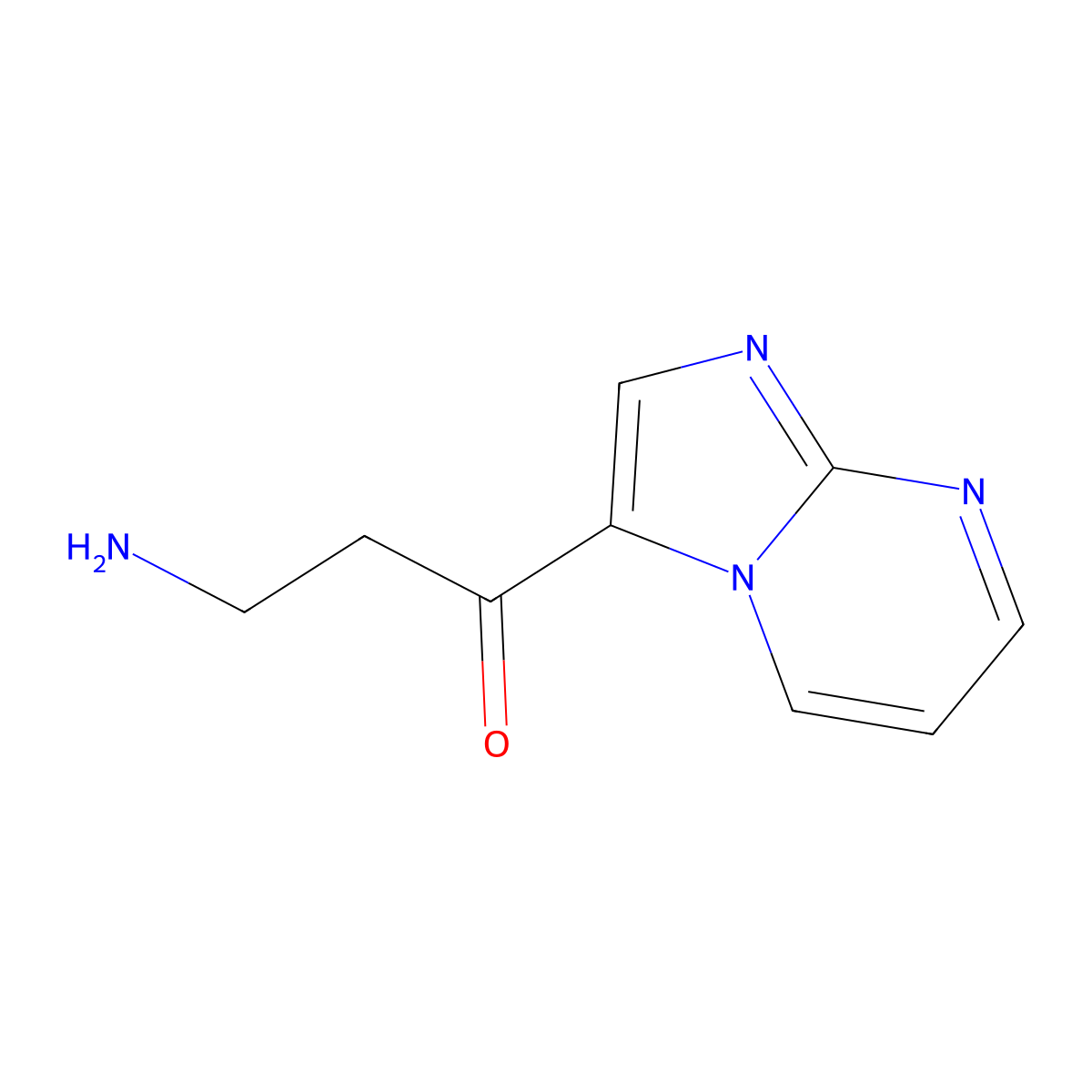 3-Amino-1-{imidazo[1,2-a]pyrimidin-3-yl}propan-1-one molecular structure, CAS 1443105-29-0