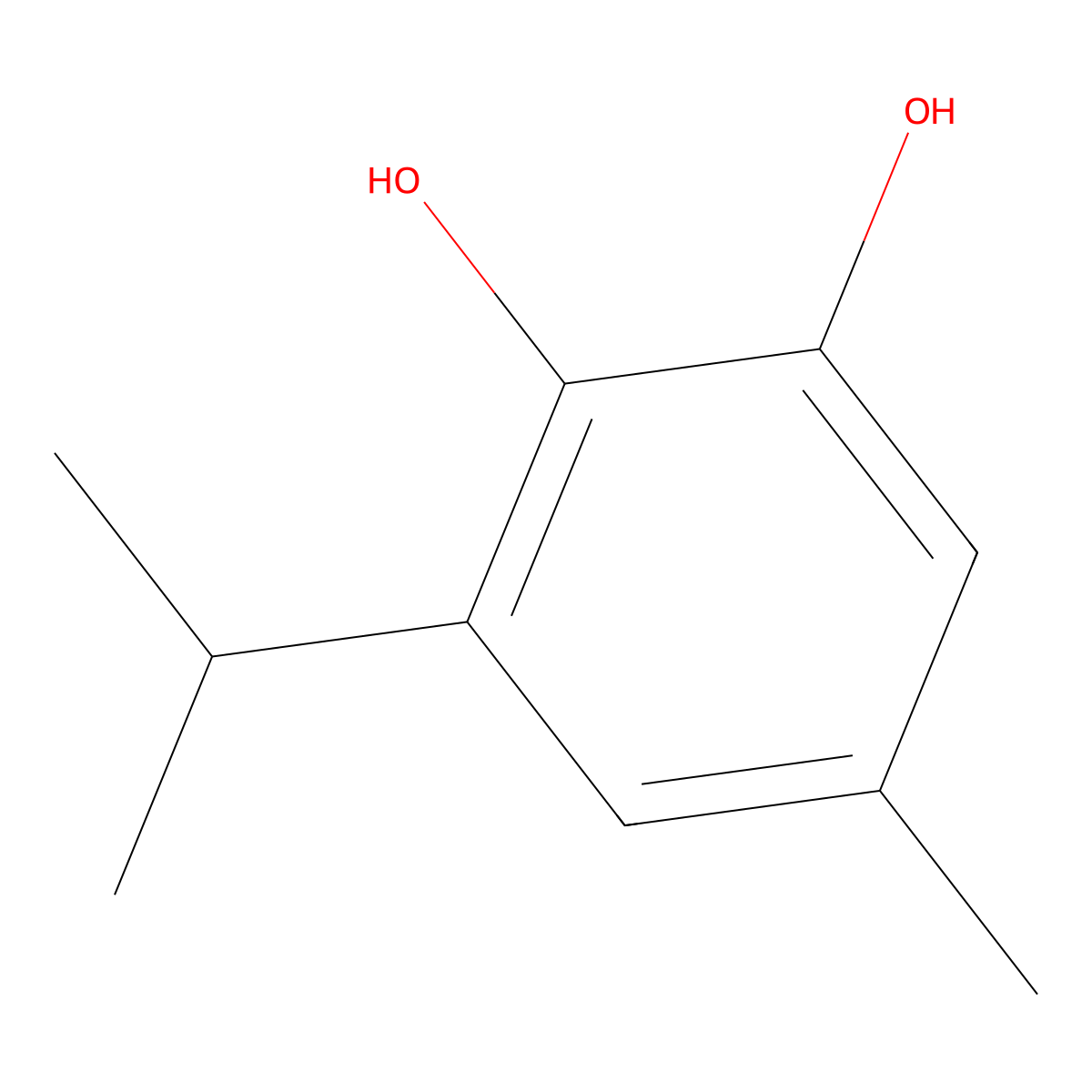 5-Methyl-3-(propan-2-yl)benzene-1,2-diol molecular structure, CAS 1443106-53-3