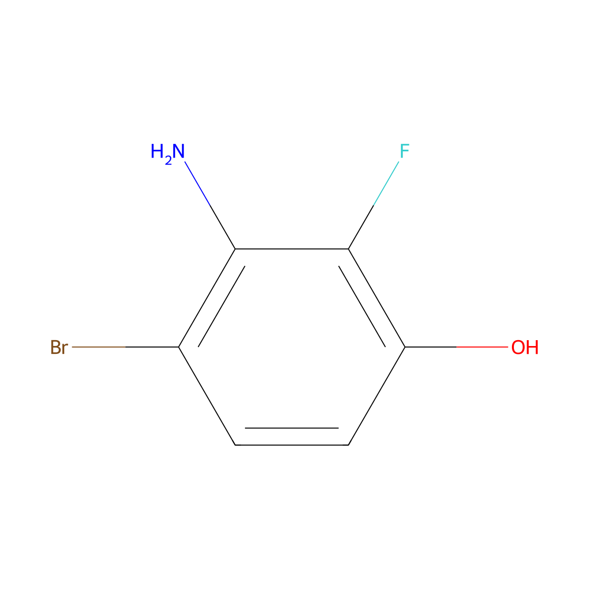 3-amino-4-bromo-2-fluoroPhenol molecular structure, CAS 1443107-59-2