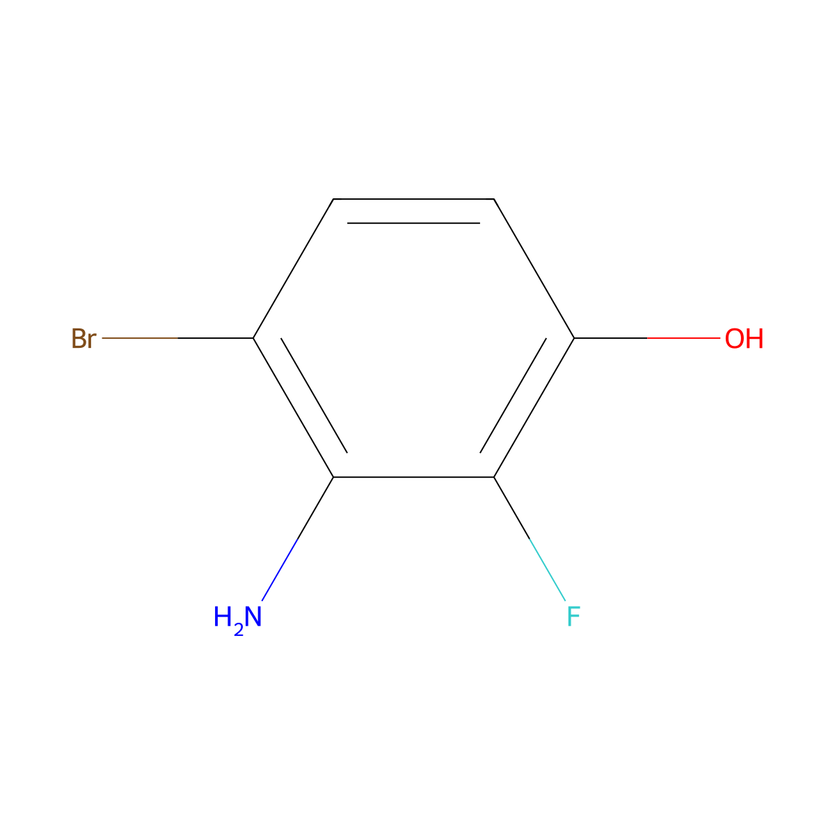 3-amino-4-bromo-2-fluoroPhenol molecular structure, CAS 1443107-59-2