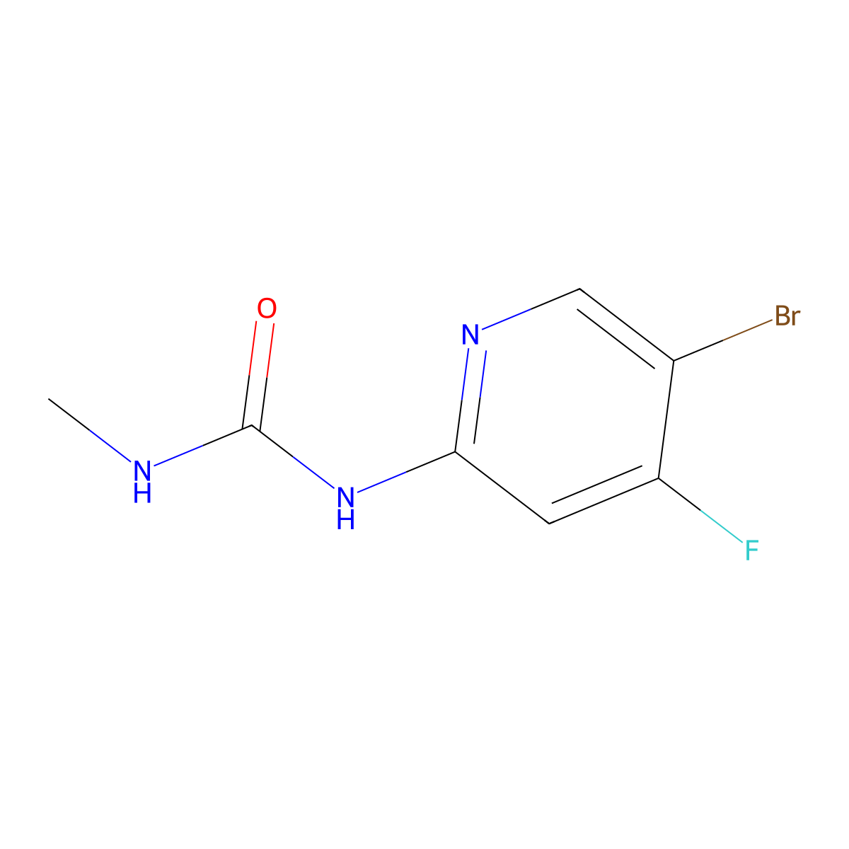 1-(5-Bromo-4-fluoropyridin-2-YL)-3-methylurea molecular structure, CAS 1443108-73-3
