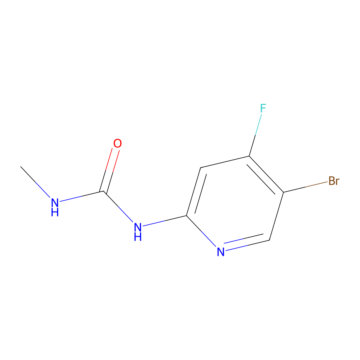 1-(5-Bromo-4-fluoropyridin-2-YL)-3-methylurea molecular structure, CAS 1443108-73-3