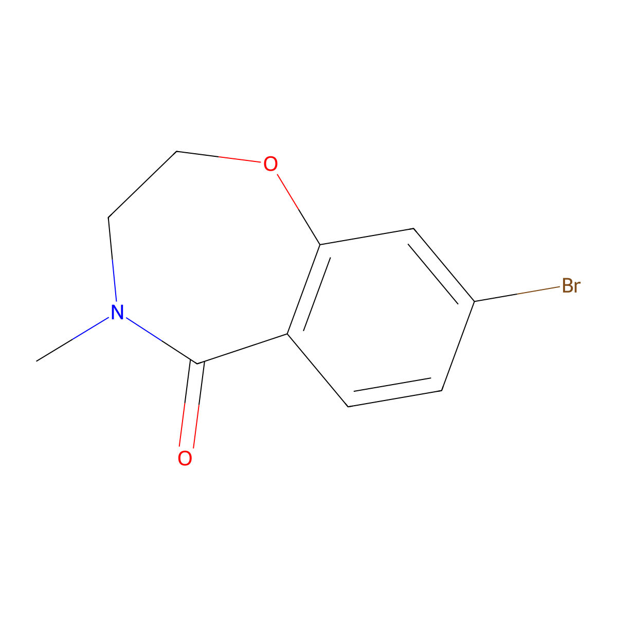 8-Bromo-4-methyl-2,3-dihydro-1,4-benzoxazepin-5-one molecular structure, CAS 1443110-13-1