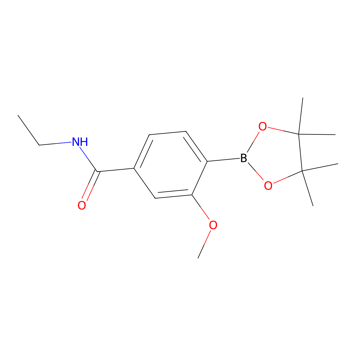 N-Ethyl-3-methoxy-4-(tetramethyl-1,3,2-dioxaborolan-2-yl)benzamide molecular structure, CAS 1443110-29-9