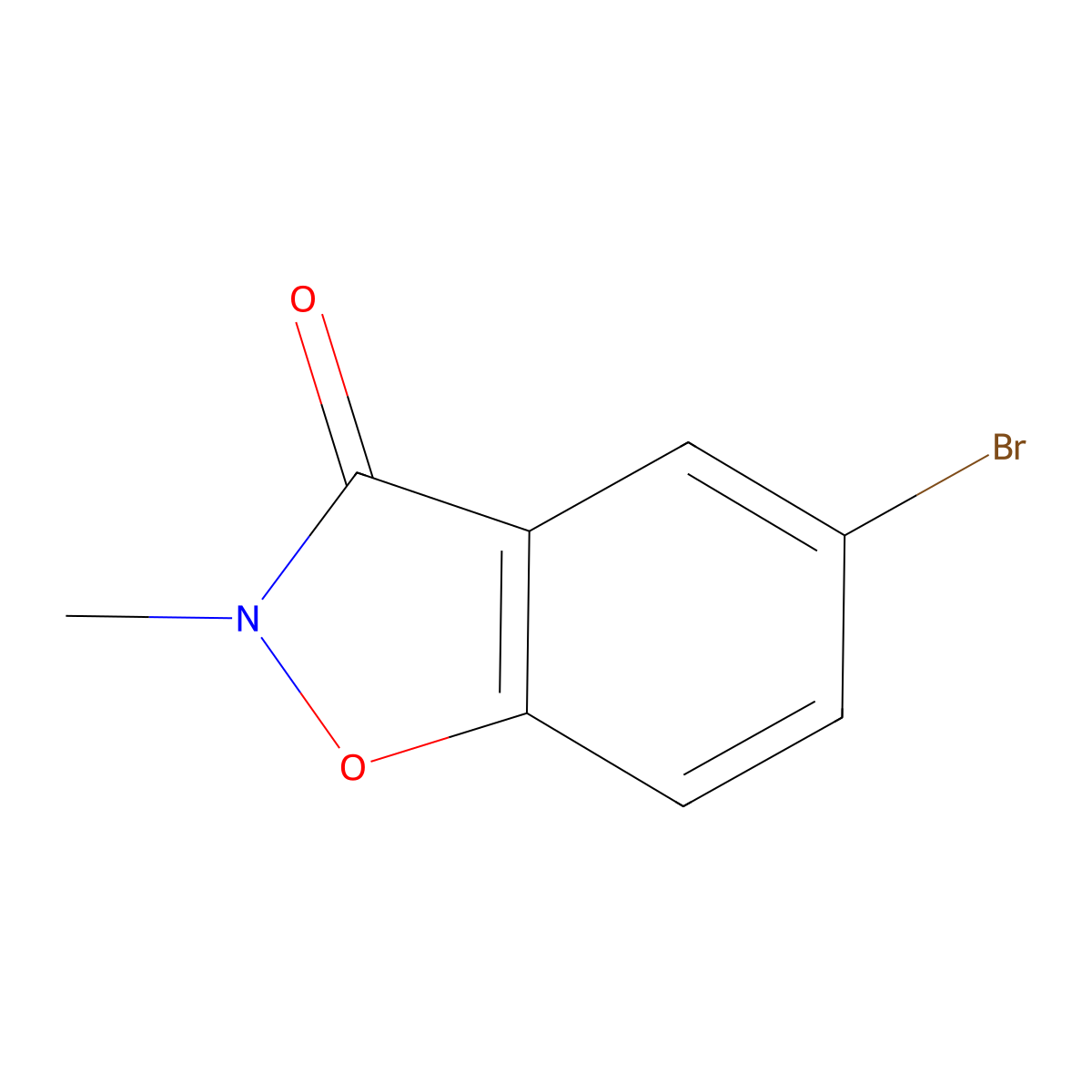 1,2-Benzisoxazol-3(2H)-one, 5-bromo-2-methyl- molecular structure, CAS 1443110-31-3