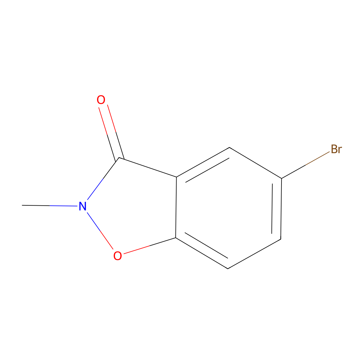 1,2-Benzisoxazol-3(2H)-one, 5-bromo-2-methyl- molecular structure, CAS 1443110-31-3