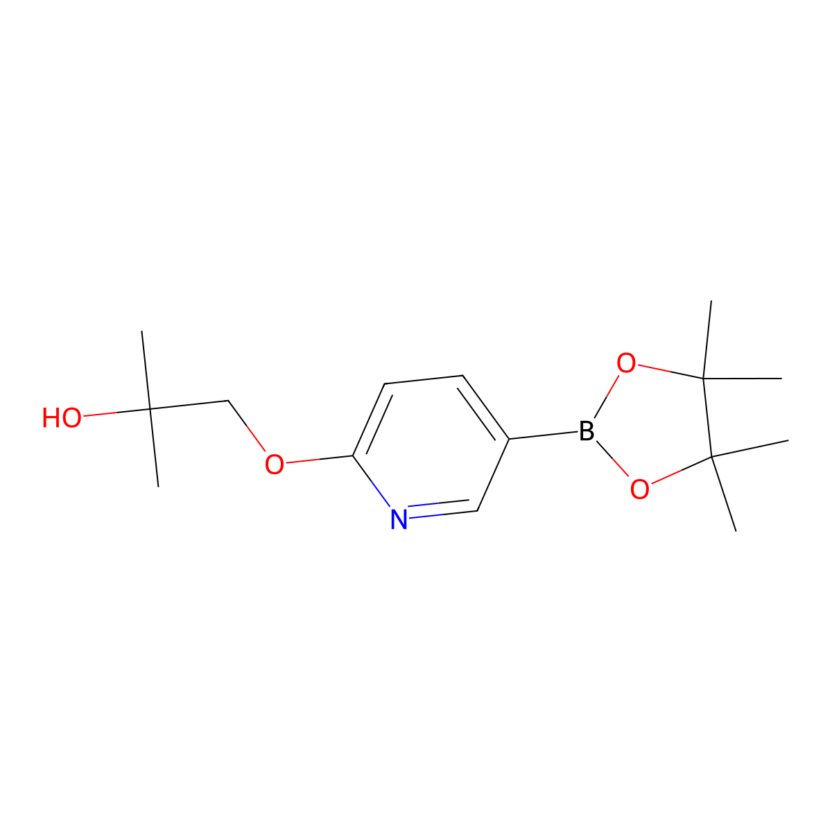 2-Methyl-1-((5-(4,4,5,5-tetramethyl-1,3,2-dioxaborolan-2-YL)pyridin-2-YL)oxy)propan-2-OL molecular structure, CAS 1443110-79-9