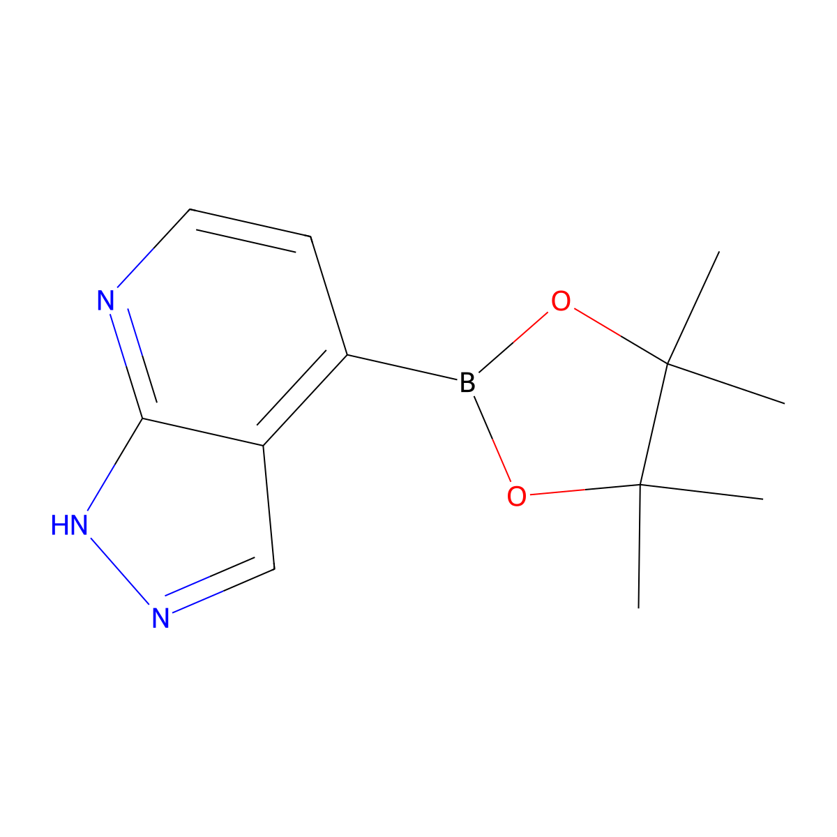 4-(4,4,5,5-Tetramethyl-1,3,2-dioxaborolan-2-yl)-1H-pyrazolo[3,4-b]pyridine molecular structure, CAS 1443111-86-1