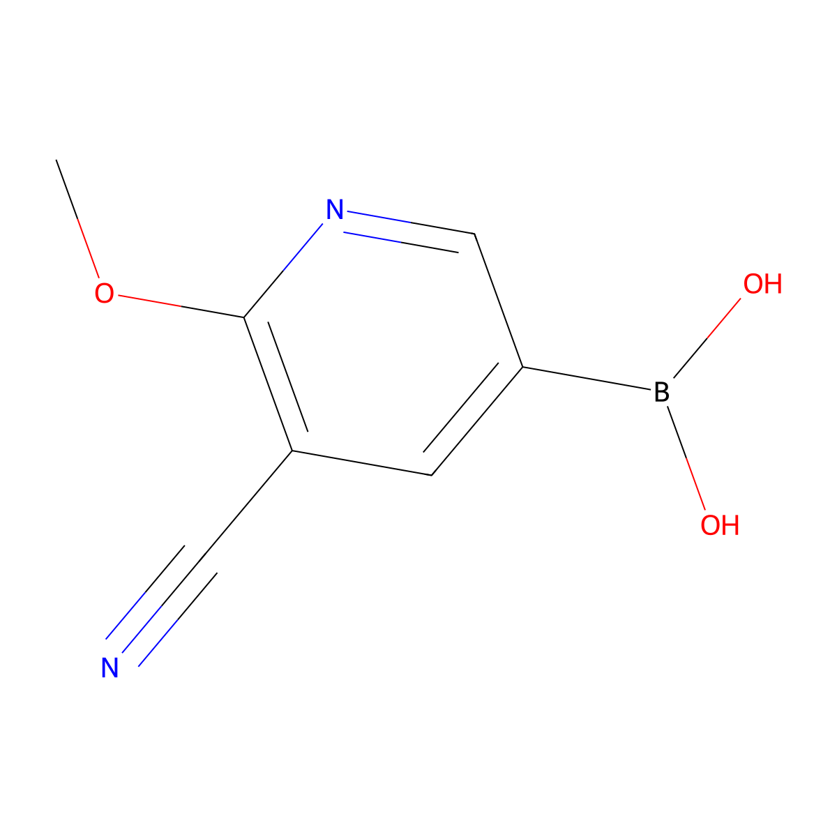 (5-Cyano-6-methoxypyridin-3-yl)boronic acid molecular structure, CAS 1443112-09-1