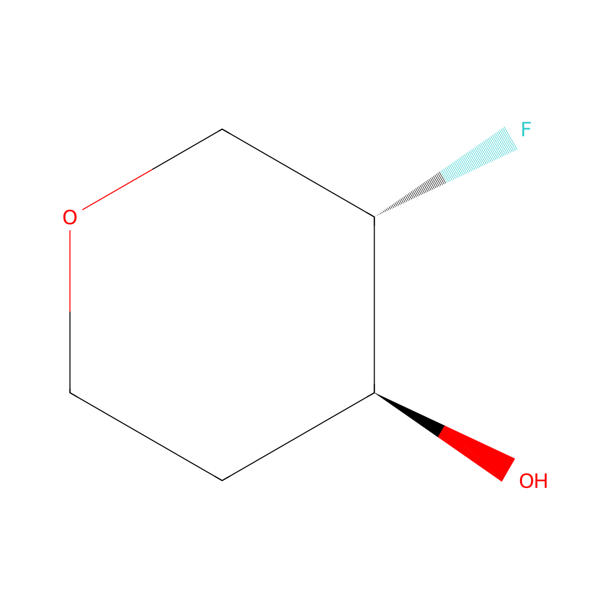 trans-3-Fluoro-4-hydroxy-tetrahydropyran molecular structure, CAS 1443112-12-6