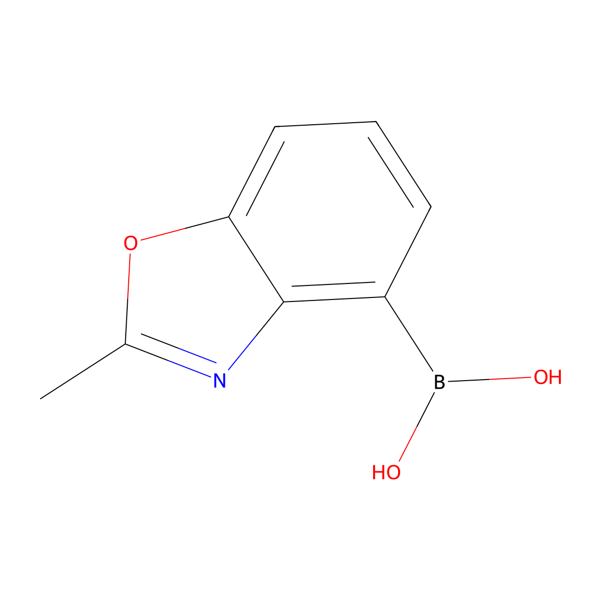 (2-Methyl-1,3-benzoxazol-4-yl)boronic acid molecular structure, CAS 1443112-46-6