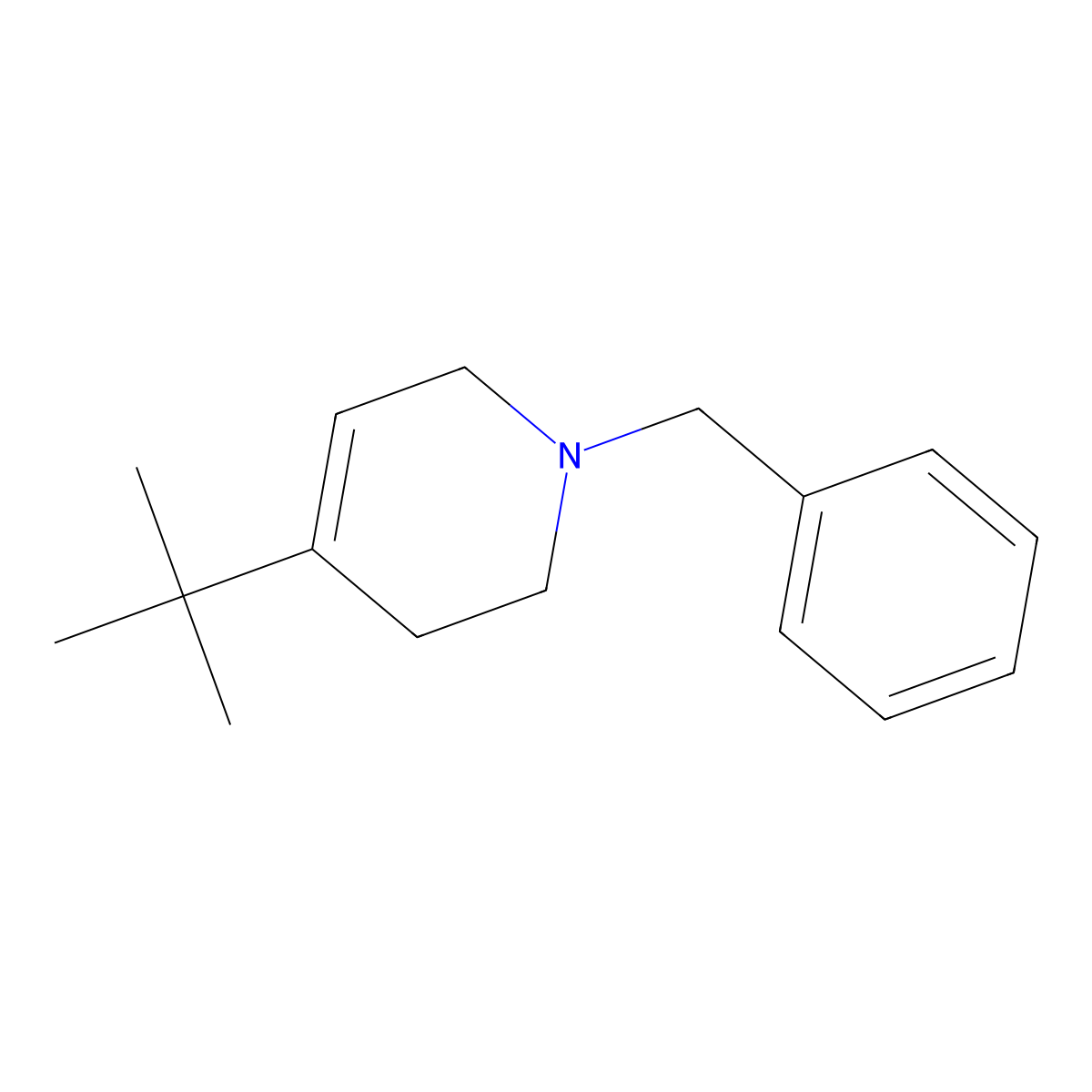1-Benzyl-4-tert-butyl-1,2,3,6-tetrahydropyridine molecular structure, CAS 1443118-08-8