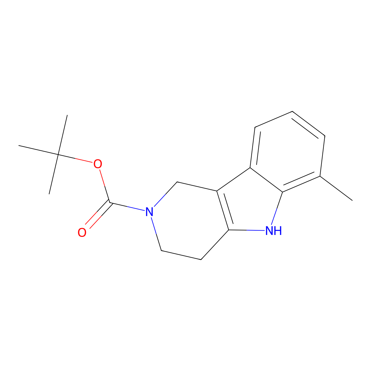 tert-Butyl 6-methyl-3,4-dihydro-1H-pyrido[4,3-b]indole-2(5H)-carboxylate molecular structure, CAS 1443129-66-5