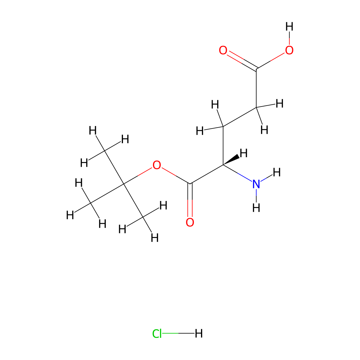 (S)-4-Amino-5-(tert-butoxy)-5-oxopentanoic acid hydrochloride molecular structure, CAS 144313-55-3
