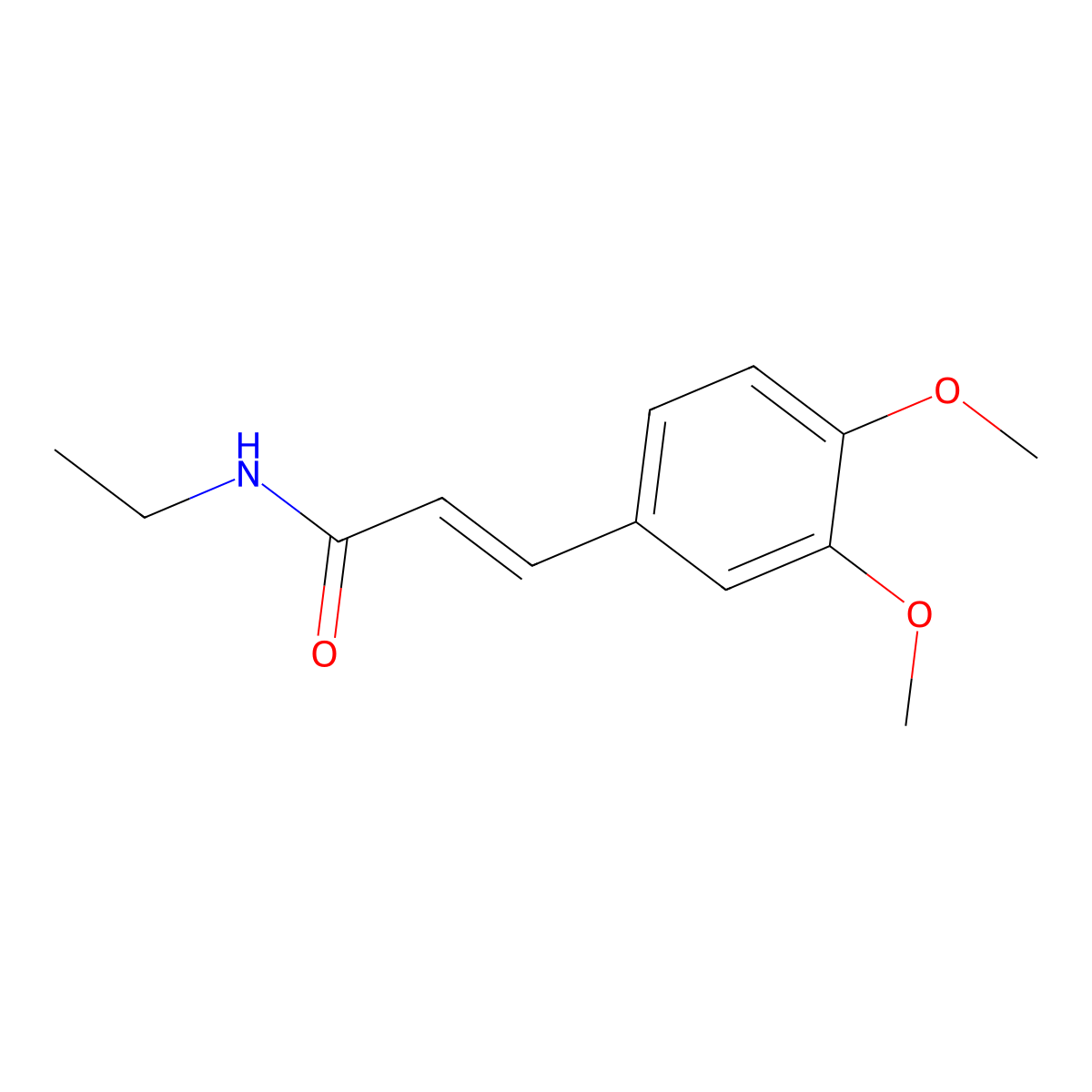 2-Propenamide, 3-(3,4-dimethoxyphenyl)-N-ethyl- molecular structure, CAS 144314-70-5