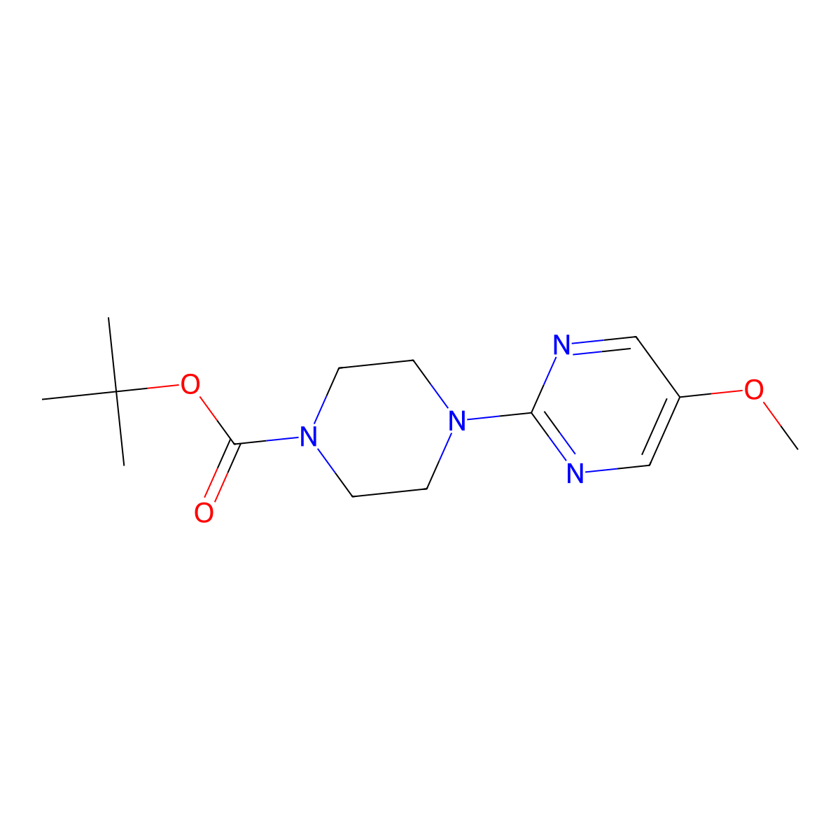 Tert-butyl 4-(5-methoxypyrimidin-2-yl)piperazine-1-carboxylate molecular structure, CAS 1443145-59-2