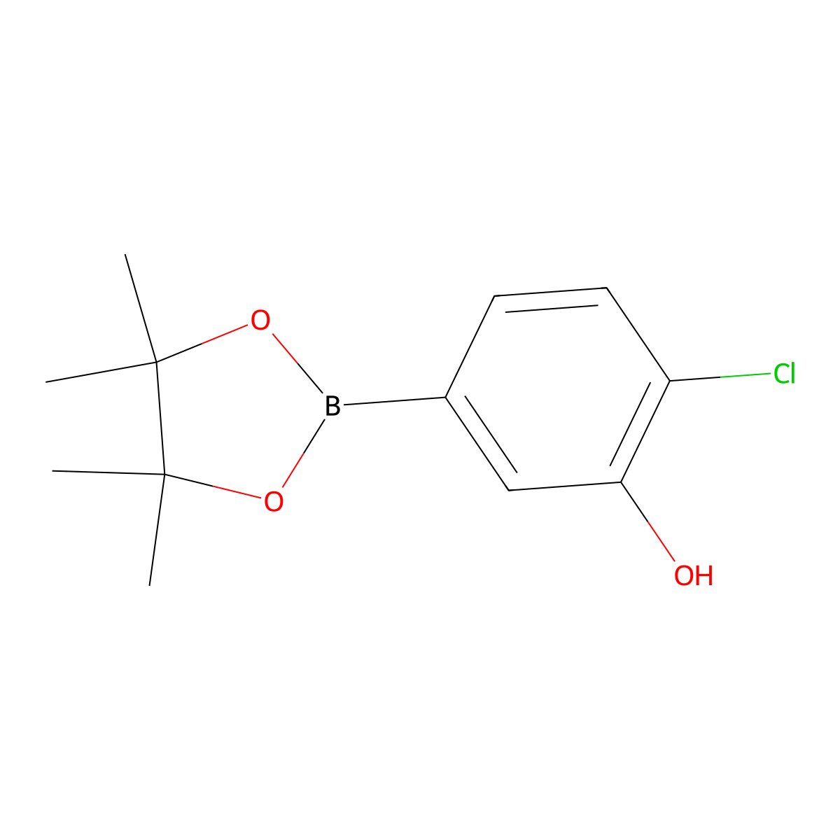 2-Chloro-5-(4,4,5,5-tetramethyl-1,3,2-dioxaborolan-2-YL)phenol molecular structure, CAS 1443151-85-6