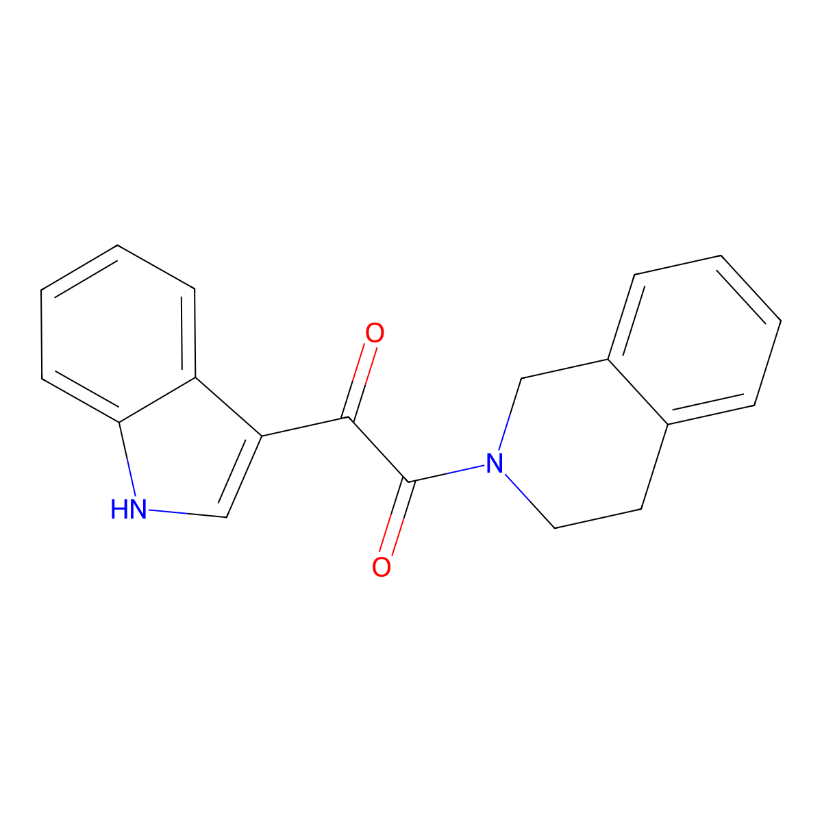 1-(3,4-dihydroisoquinolin-2(1H)-yl)-2-(1H-indol-3-yl)ethane-1,2-dione molecular structure, CAS 14432-60-1
