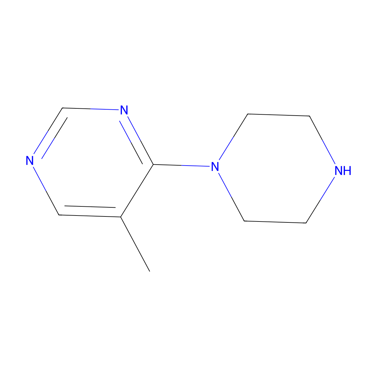 5-Methyl-4-(piperazin-1-yl)pyrimidine molecular structure, CAS 1443210-25-0