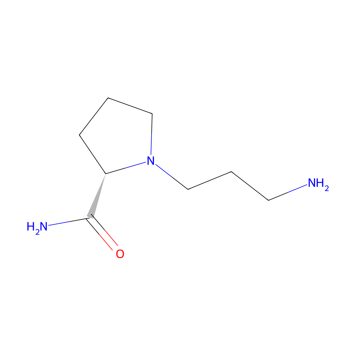(2S)-1-(3-aminopropyl)pyrrolidine-2-carboxamide molecular structure, CAS 1443210-62-5