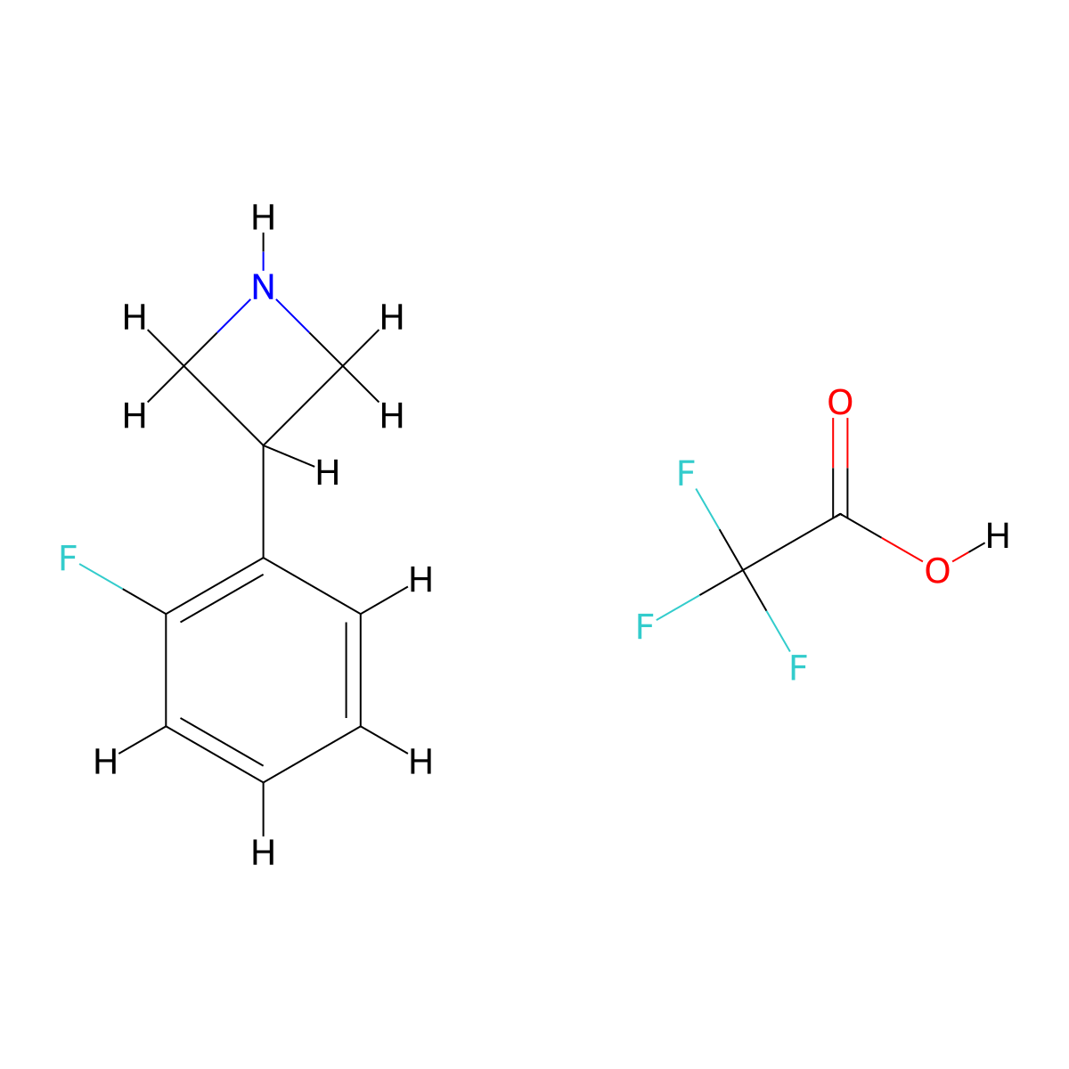 3-(2-Fluorophenyl)azetidine, trifluoroacetic acid molecular structure, CAS 1443220-92-5