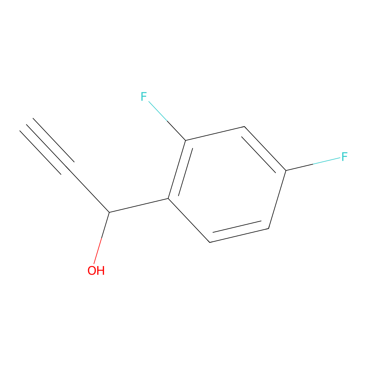 1-(2,4-Difluorophenyl)prop-2-yn-1-ol molecular structure, CAS 1443225-46-4