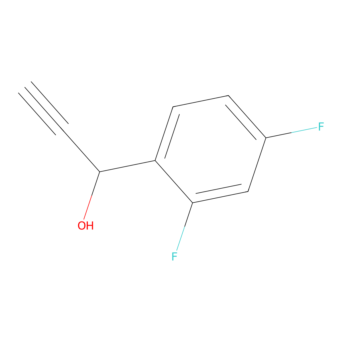 1-(2,4-Difluorophenyl)prop-2-yn-1-ol molecular structure, CAS 1443225-46-4