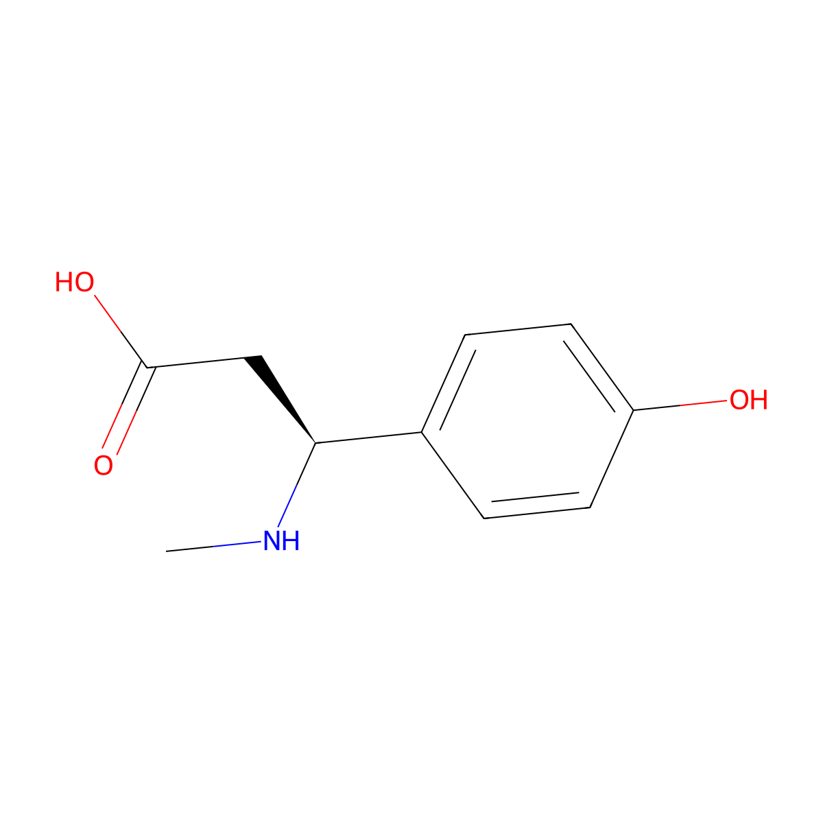 (S)-3-(4-Hydroxyphenyl)-3-(methylamino)propanoic acid molecular structure, CAS 1443226-01-4