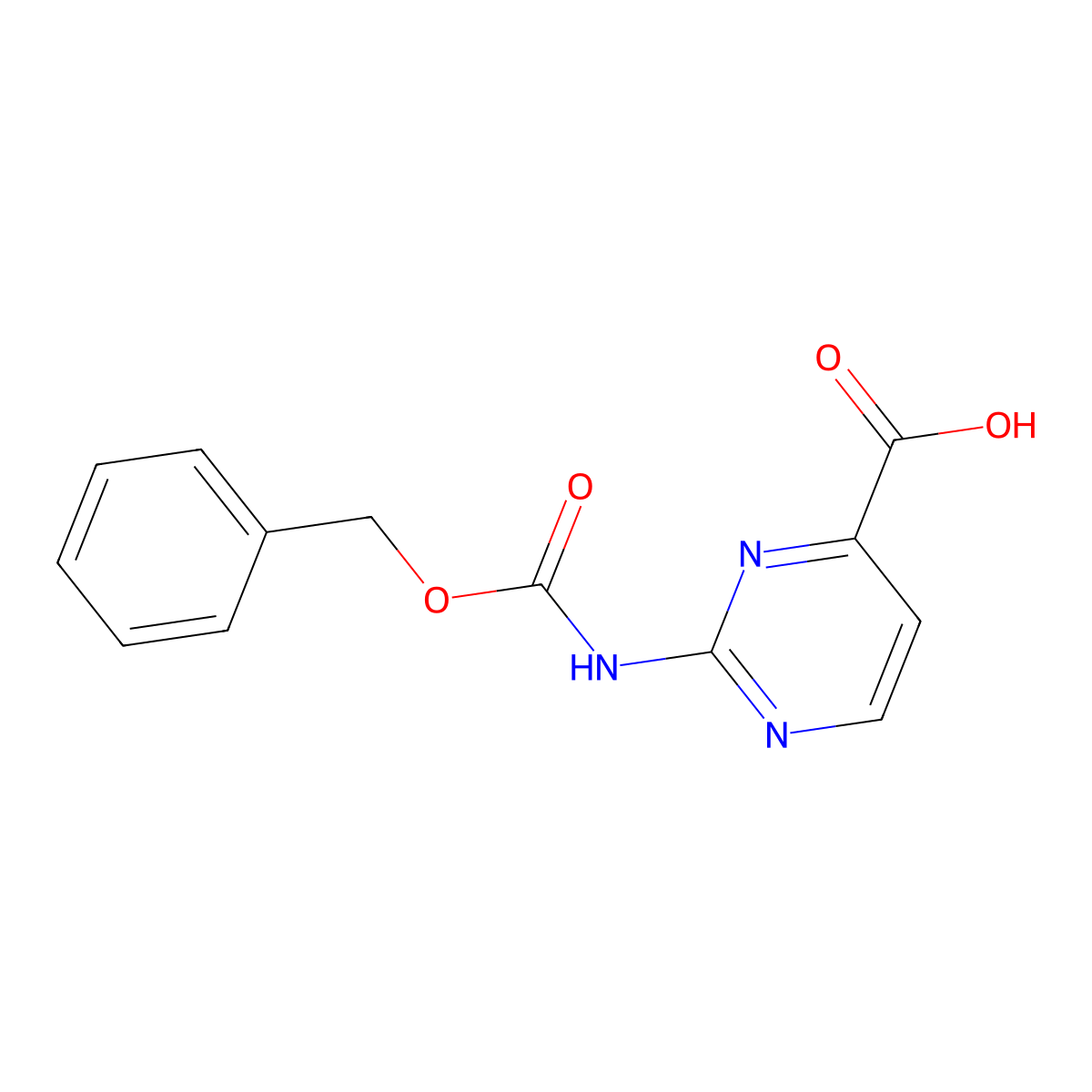 2-{[(Benzyloxy)carbonyl]amino}pyrimidine-4-carboxylic acid molecular structure, CAS 1443227-29-9