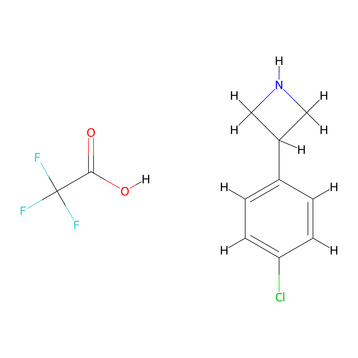 3-(4-Chlorophenyl)azetidine; trifluoroacetic acid molecular structure, CAS 1443238-27-4