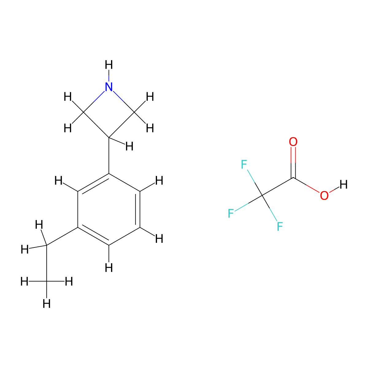 3-(3-Ethylphenyl)azetidine, trifluoroacetic acid molecular structure, CAS 1443238-95-6