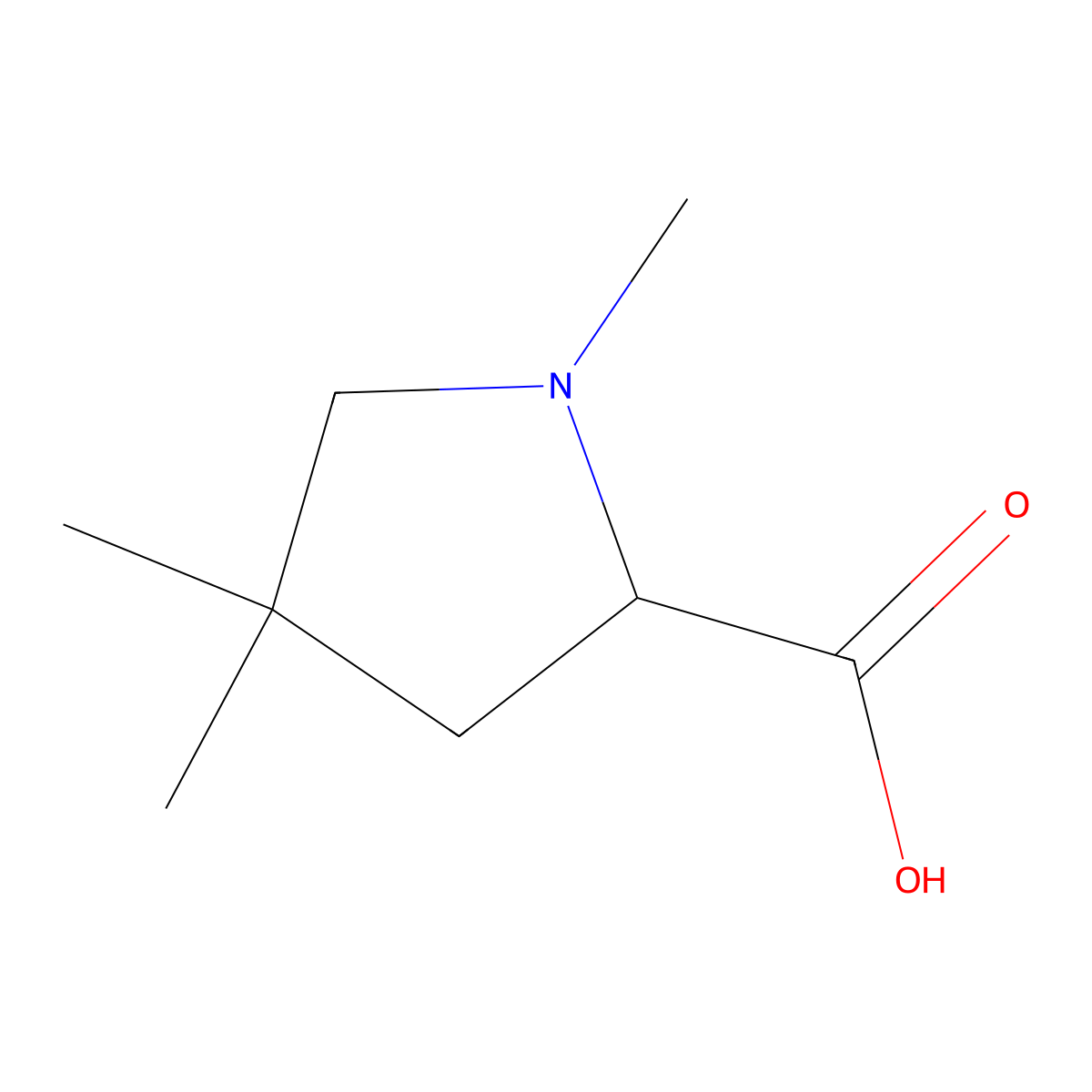 L-Proline, 1,4,4-trimethyl- molecular structure, CAS 1443245-02-0