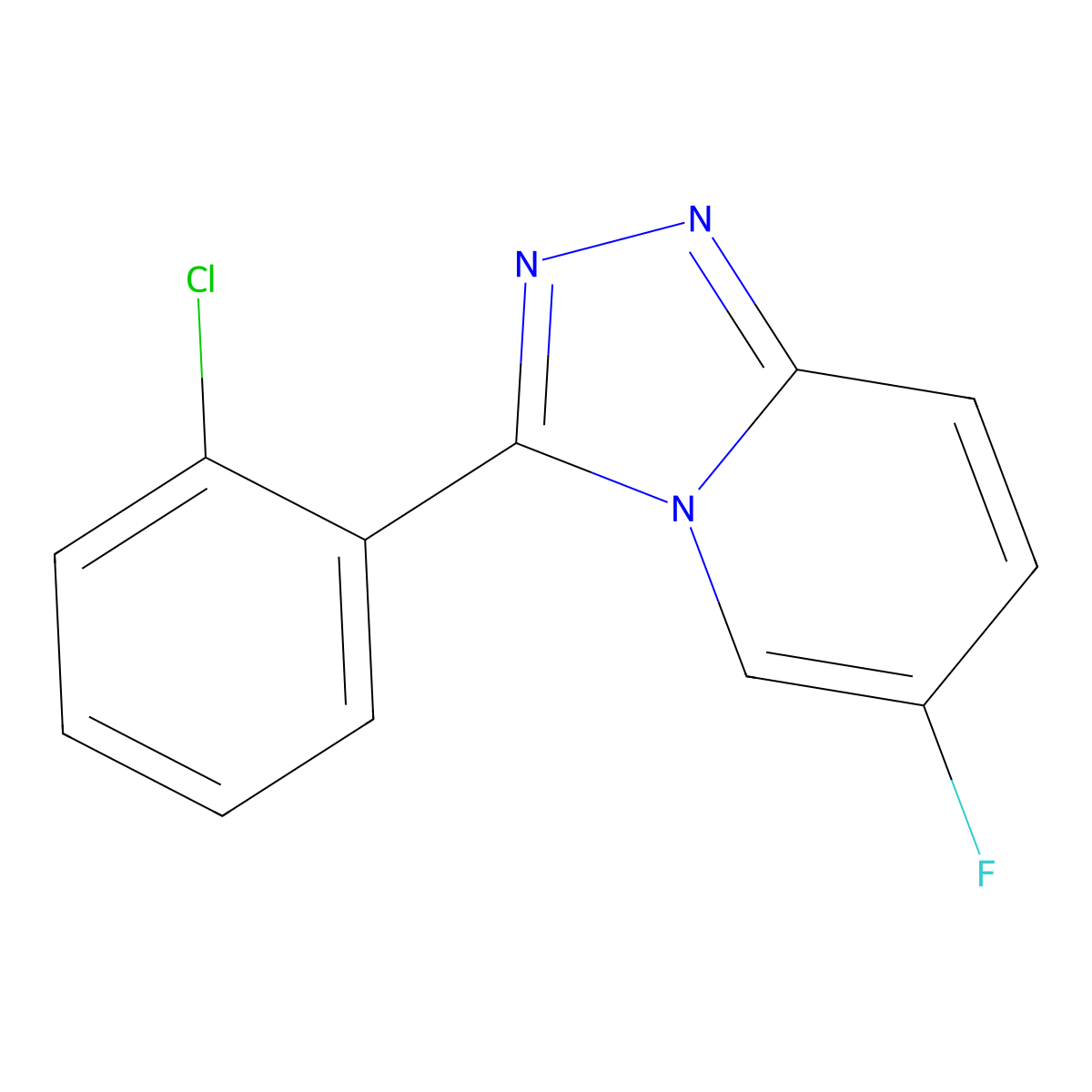 3-(2-Chlorophenyl)-6-fluoro-[1,2,4]triazolo[4,3-a]pyridine molecular structure, CAS 1443248-70-1