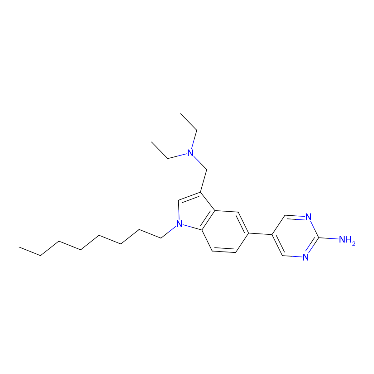 5-[3-(Diethylaminomethyl)-1-octylindol-5-yl]pyrimidin-2-amine molecular structure, CAS 1443253-20-0