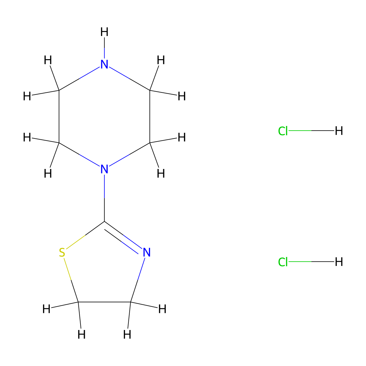 2-(Piperazino)-2-thiazoline dihydrochloride molecular structure, CAS 1443256-81-2