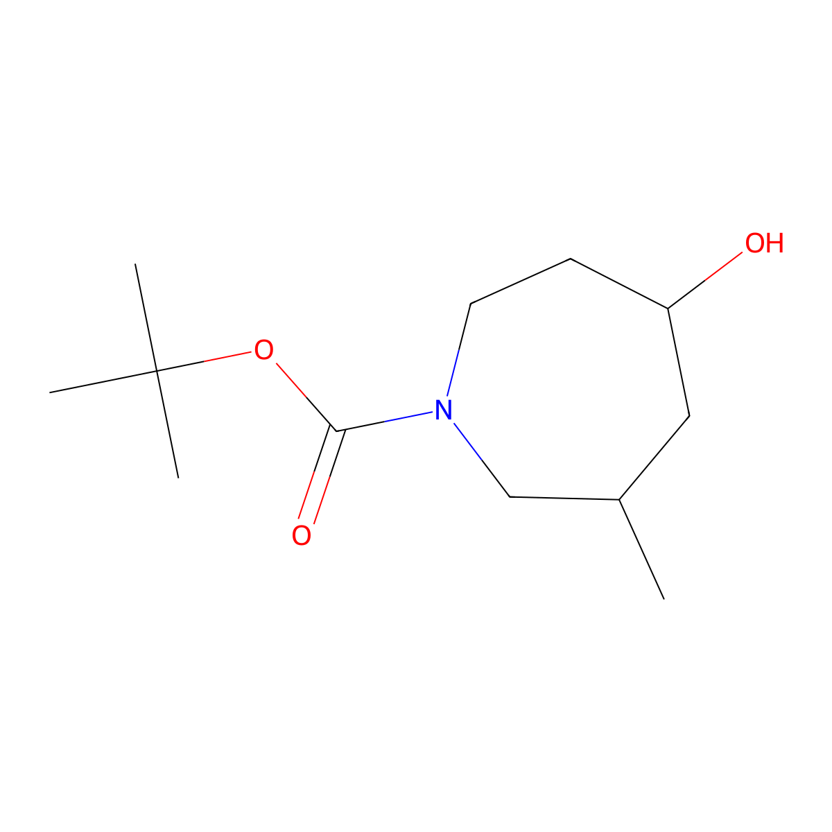 tert-Butyl 5-hydroxy-3-methylazepane-1-carboxylate molecular structure, CAS 1443256-85-6