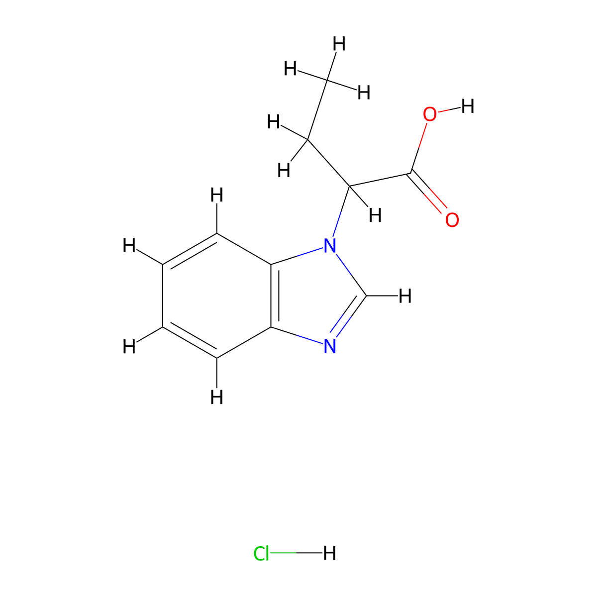 2-(1H-1,3-benzodiazol-1-yl)butanoic acid hydrochloride molecular structure, CAS 1443278-69-0