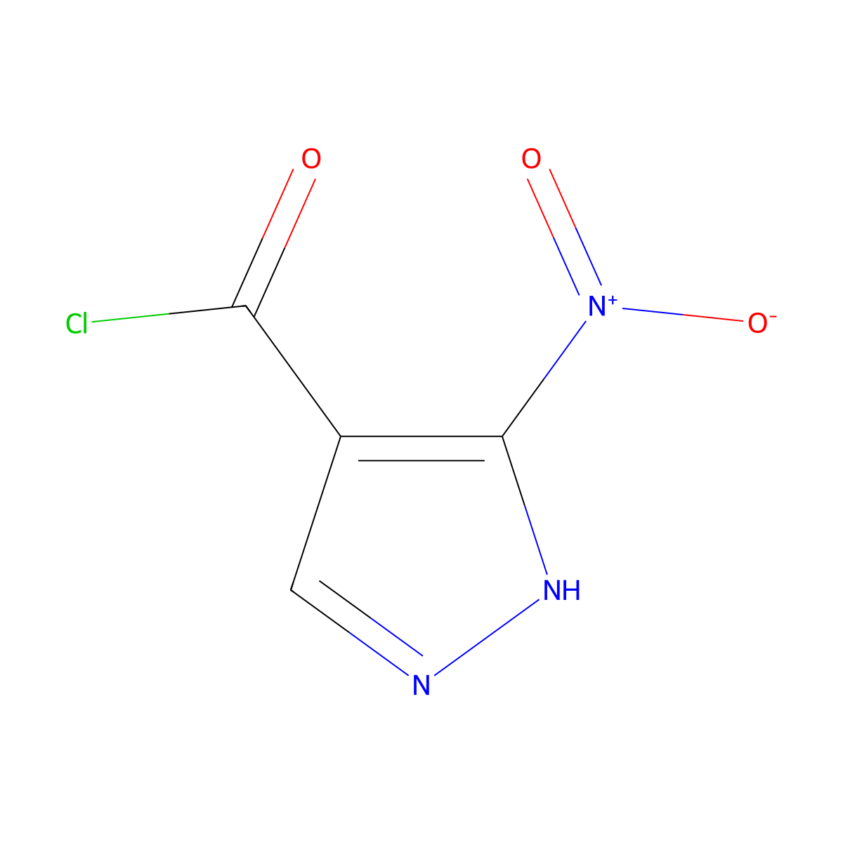 3-nitro-1H-pyrazole-4-carbonyl chloride molecular structure, CAS 1443278-77-0