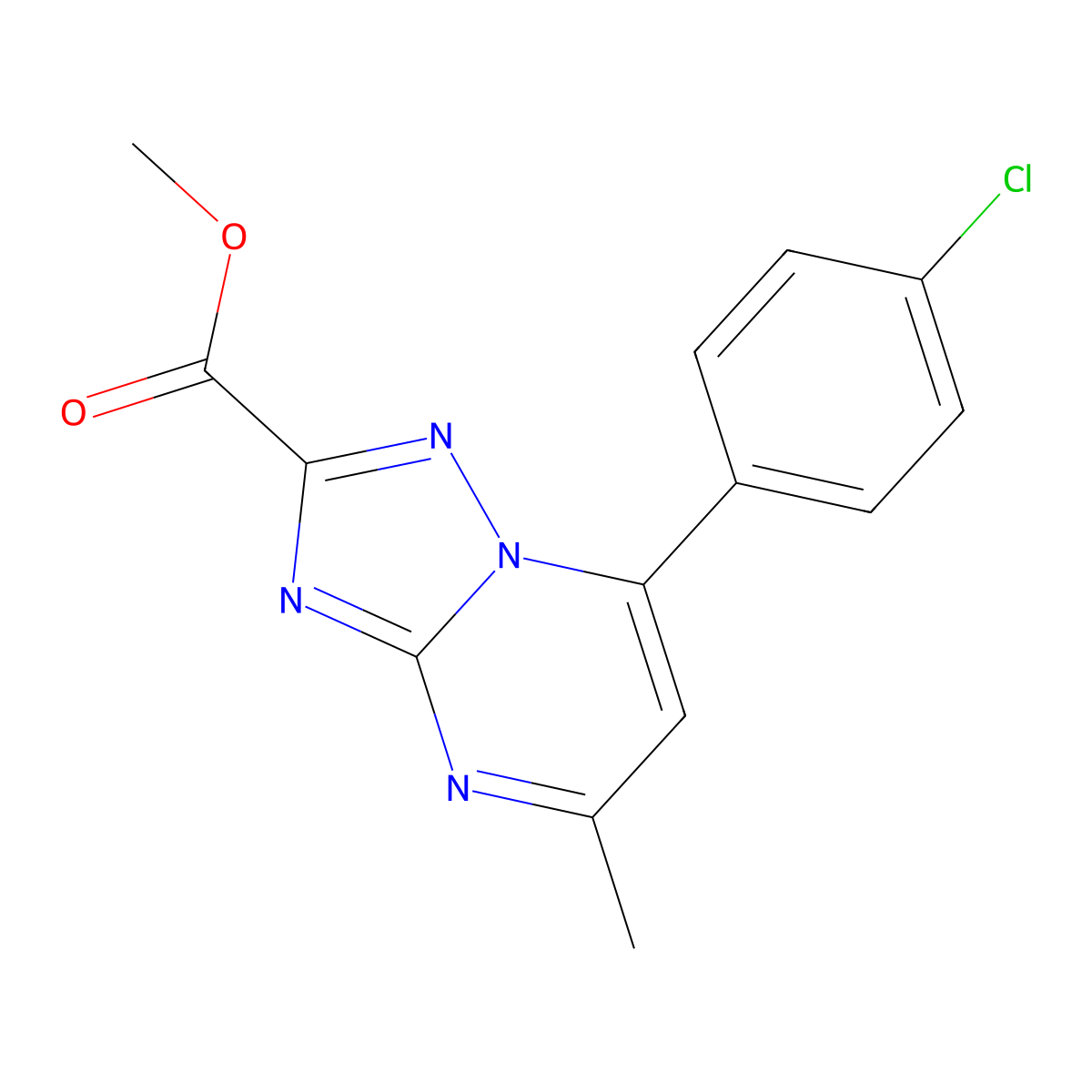 Methyl 7-(4-chlorophenyl)-5-methyl-[1,2,4]triazolo[1,5-a]pyrimidine-2-carboxylate molecular structure, CAS 1443278-84-9